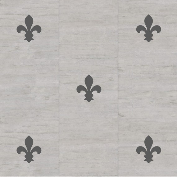 Fleur De Lis Tile Stickers Decals | Bathroom Toilet Kitchen Decorative Vinyl Adhesive Waterproof