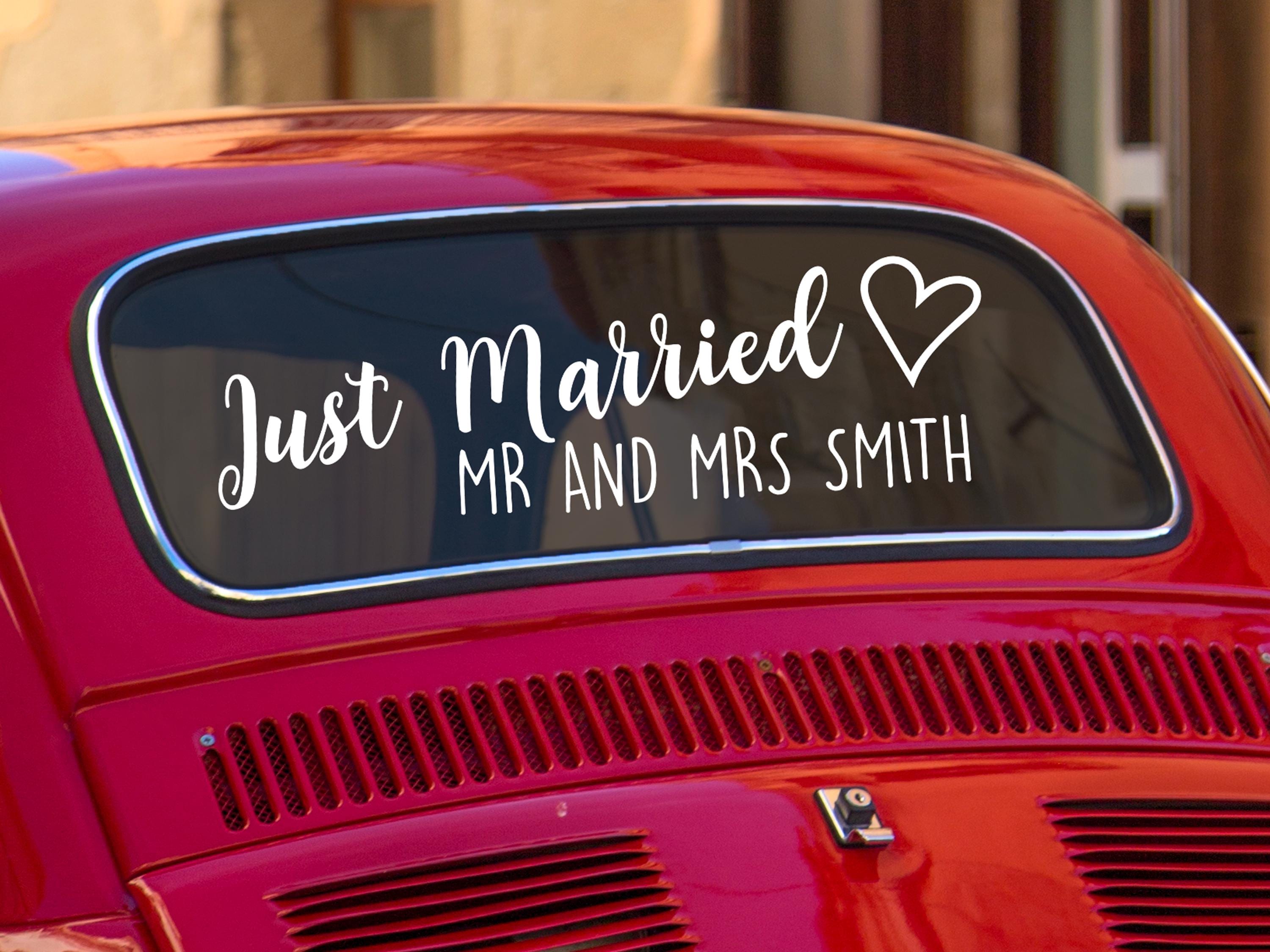 Just Married Car Sign (elegant Text) Magnetic Wedding Sign