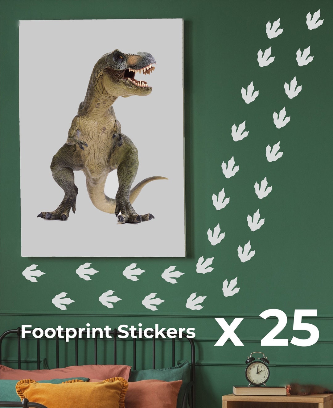 Dinosaur Footprint Wall Stickers pack of 25 Etsy