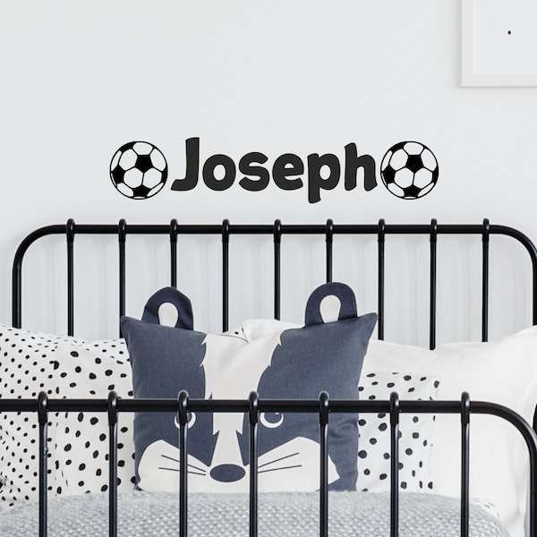 Football Name Wall Sticker - Kids Bedroom Boys Personalised Custom Bespoke