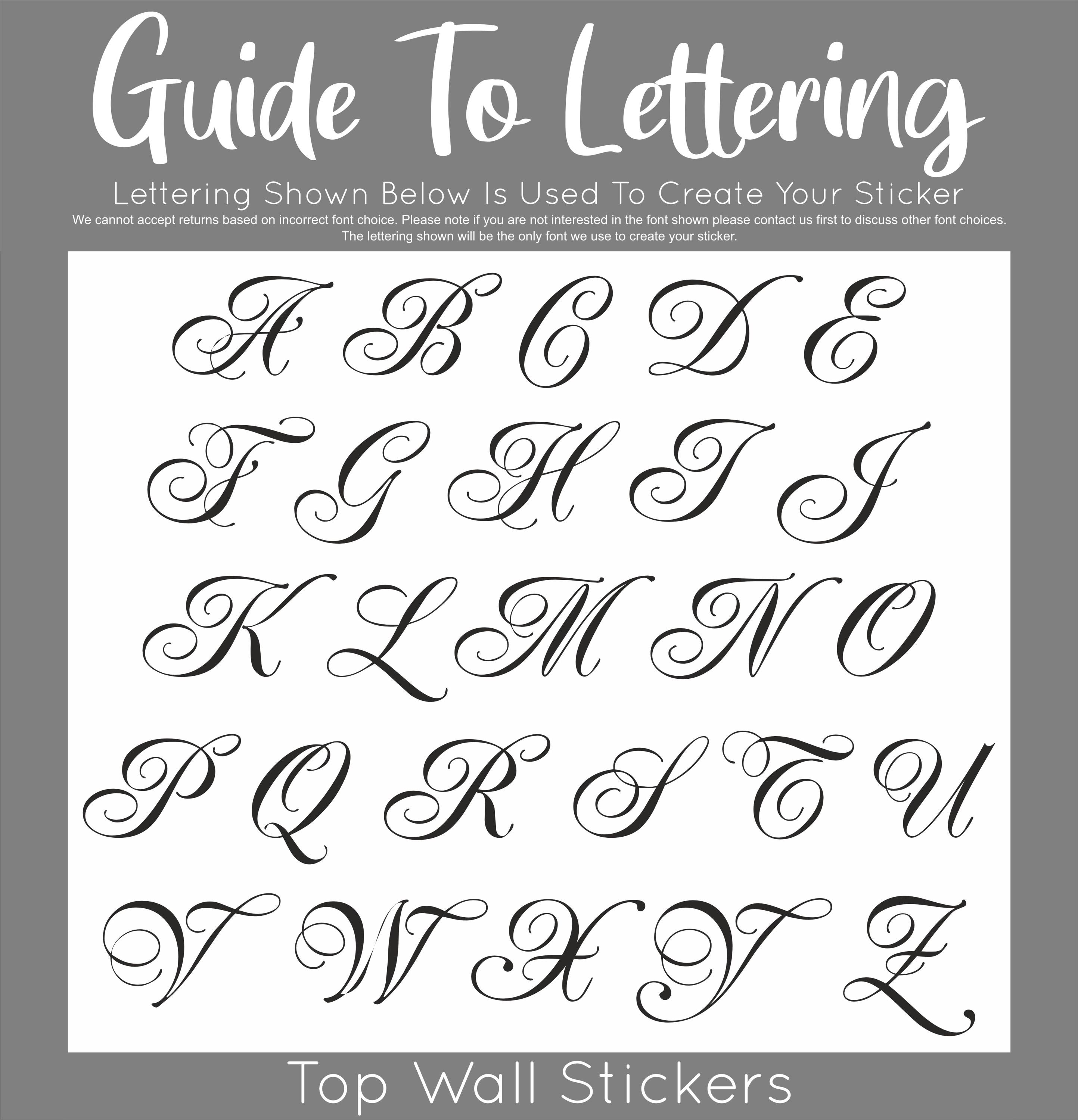 Personalised Calligraphy Letter Wall Decal – Monogram Vinyl Sticker - Etsy