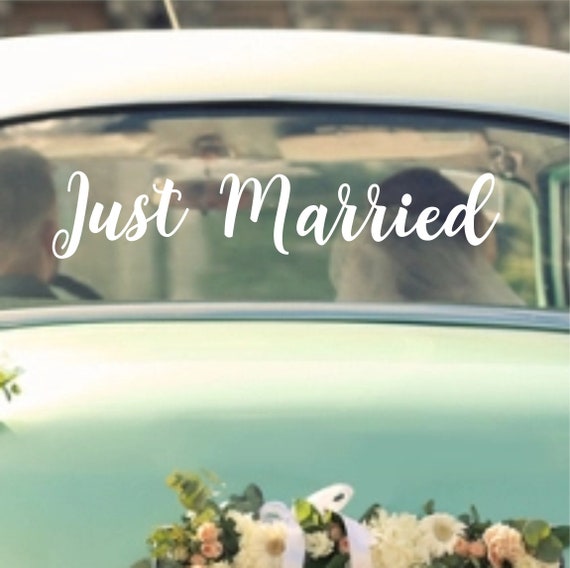 Just Married Wedding Car Window Banner Sticker Decal Craft Personalised Decor