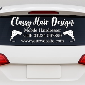 Mobile Hairdresser Car Window Sticker Decal