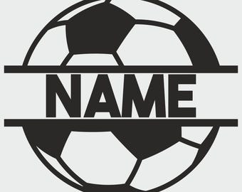 Personalised Football Soccer with name | Kids Wall Bedroom Vinyl Decal Sticker Bespoke