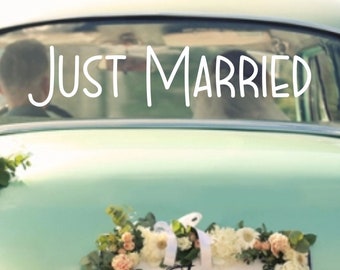 Just Married Auto-Abziehbild-Aufkleber