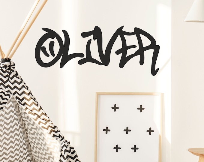 Personalised GRAFFITI Name | Wall Sticker Bespoke Custom Adhesive Vinyl Removable Boys Girls Bedroom