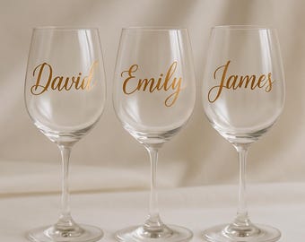Personalised Wine Glass Stickers | Wedding, Champagne Flute Decals