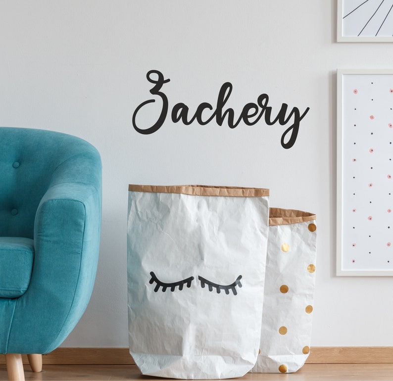 Personalised Wall Sticker Decal Script Bespoke Name Text Etsy