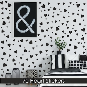 Heart Stickers For Wall or Crafting Decals [Pack of 70]