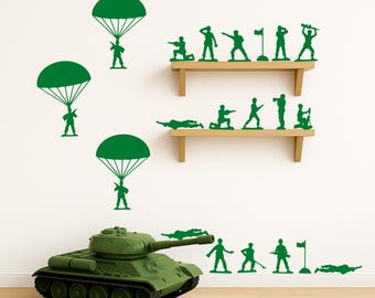 20枚入り アーミートイメン ウォールステッカー デカール 子供部屋用