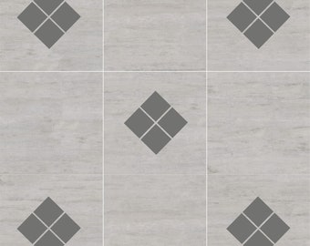 Diamond Square Tile Stickers Decals | Bathroom Toilet Kitchen Decorative Vinyl Adhesive Waterproof