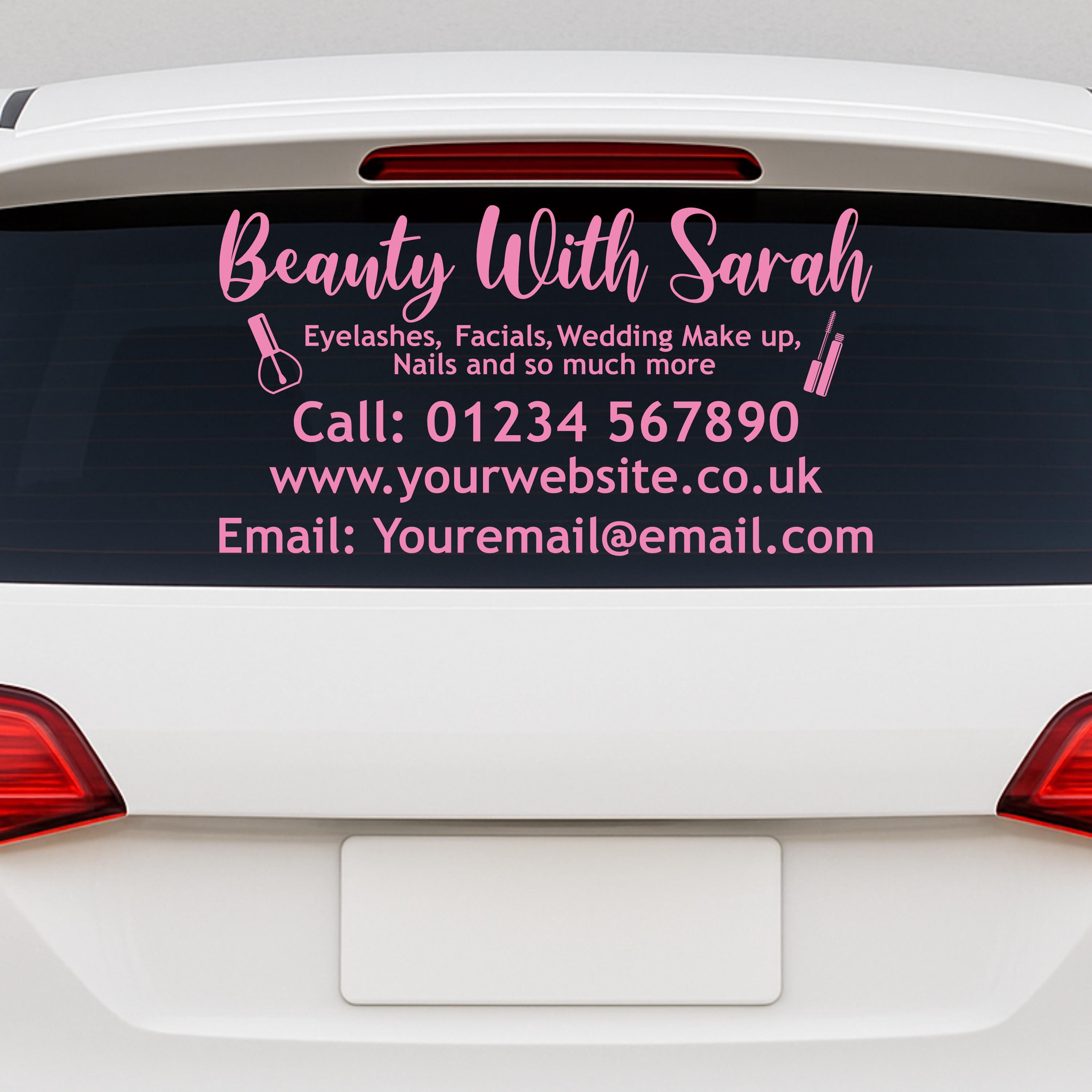 Mobile Beauty Therapist Business Car Window Sticker
