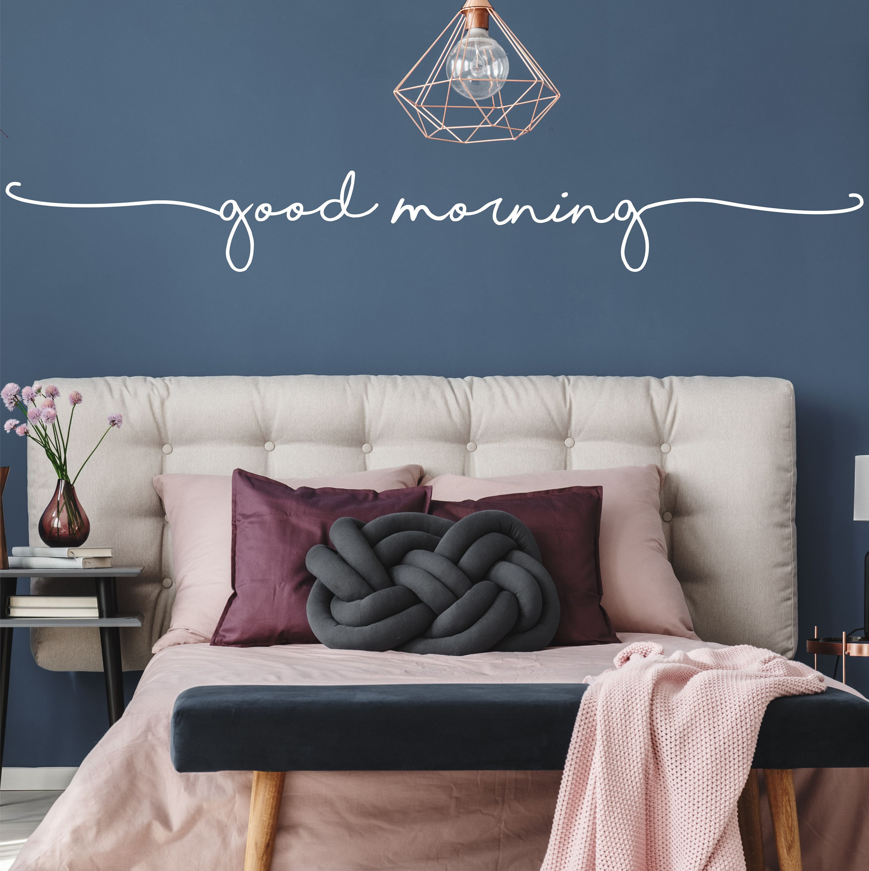 Good Morning Wall Sticker Decal Vinyl Word Quote Diy Vinyl Etsy