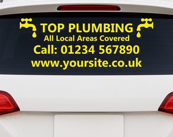 Plumber Business Car Van Window Sticker Decal