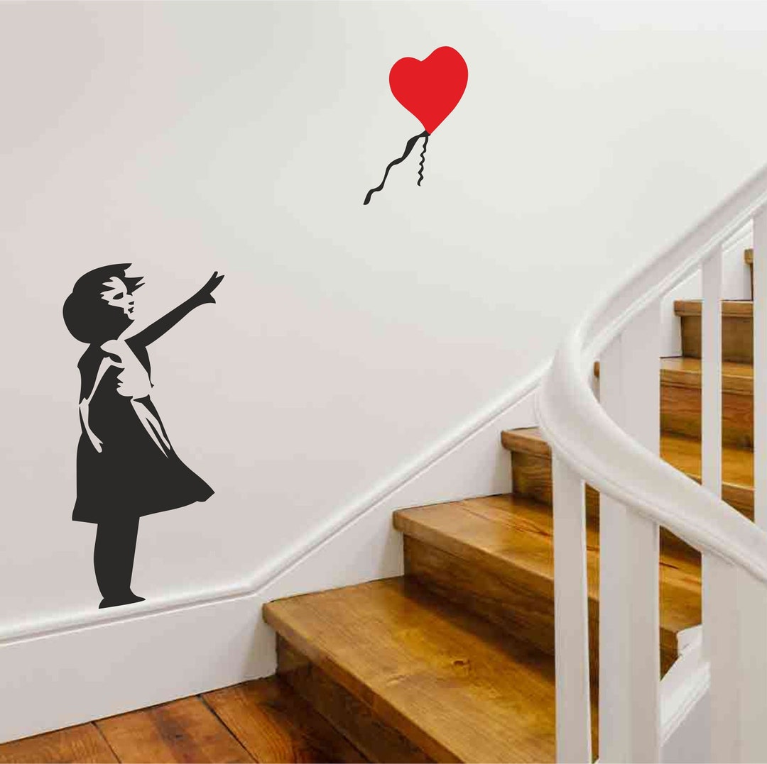 Banksy Style Balloon Girl - Wall Sticker Decals Vinyl Graphics Art - Etsy