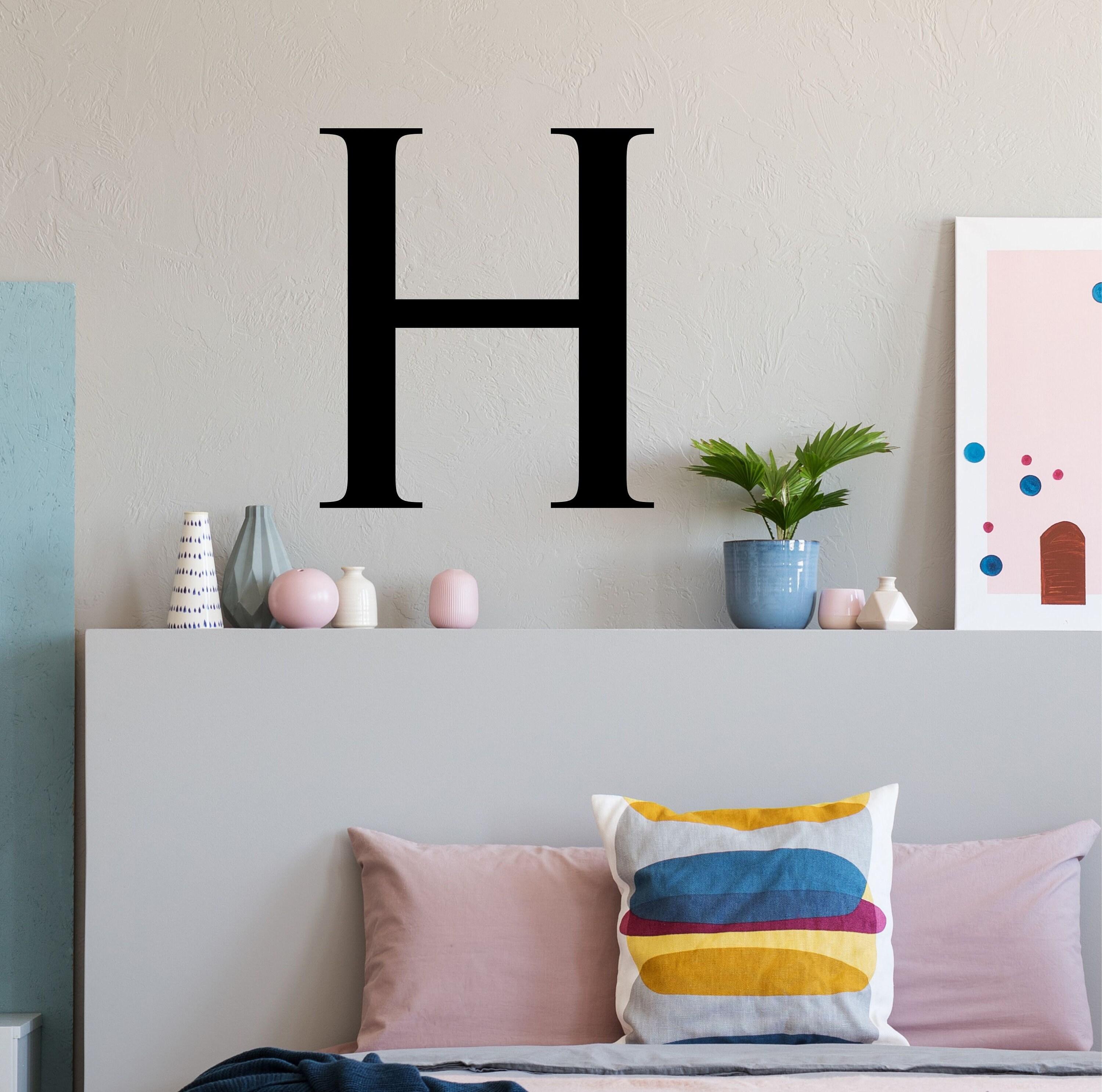 Monogram Wall Decal Single Letter Serif Style Sticker Etsy UK