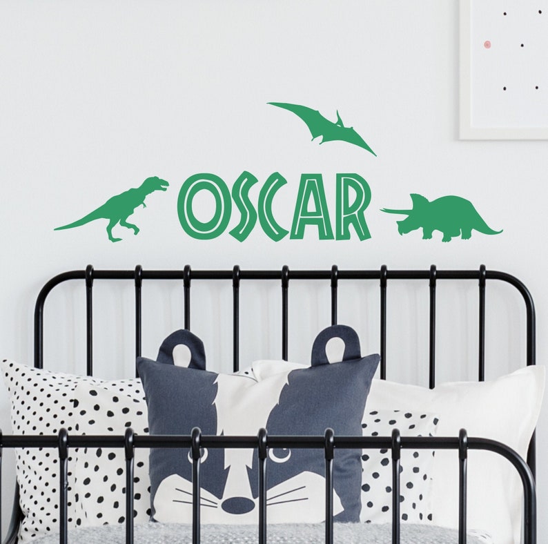 Personalised Dinosaur Name Wall Sticker Decal Bespoke Adhesive Etsy