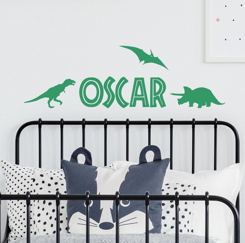 Personalised Dinosaur Wall Sticker Name image 1