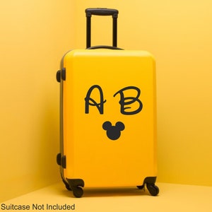 Suitcase Sticker Initials Name Personalised Decal Luggage Mouse Head Logo Disney