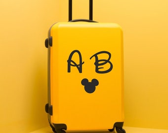 Suitcase Sticker Initials Name Personalised Decal Luggage Mouse Head Logo Disney