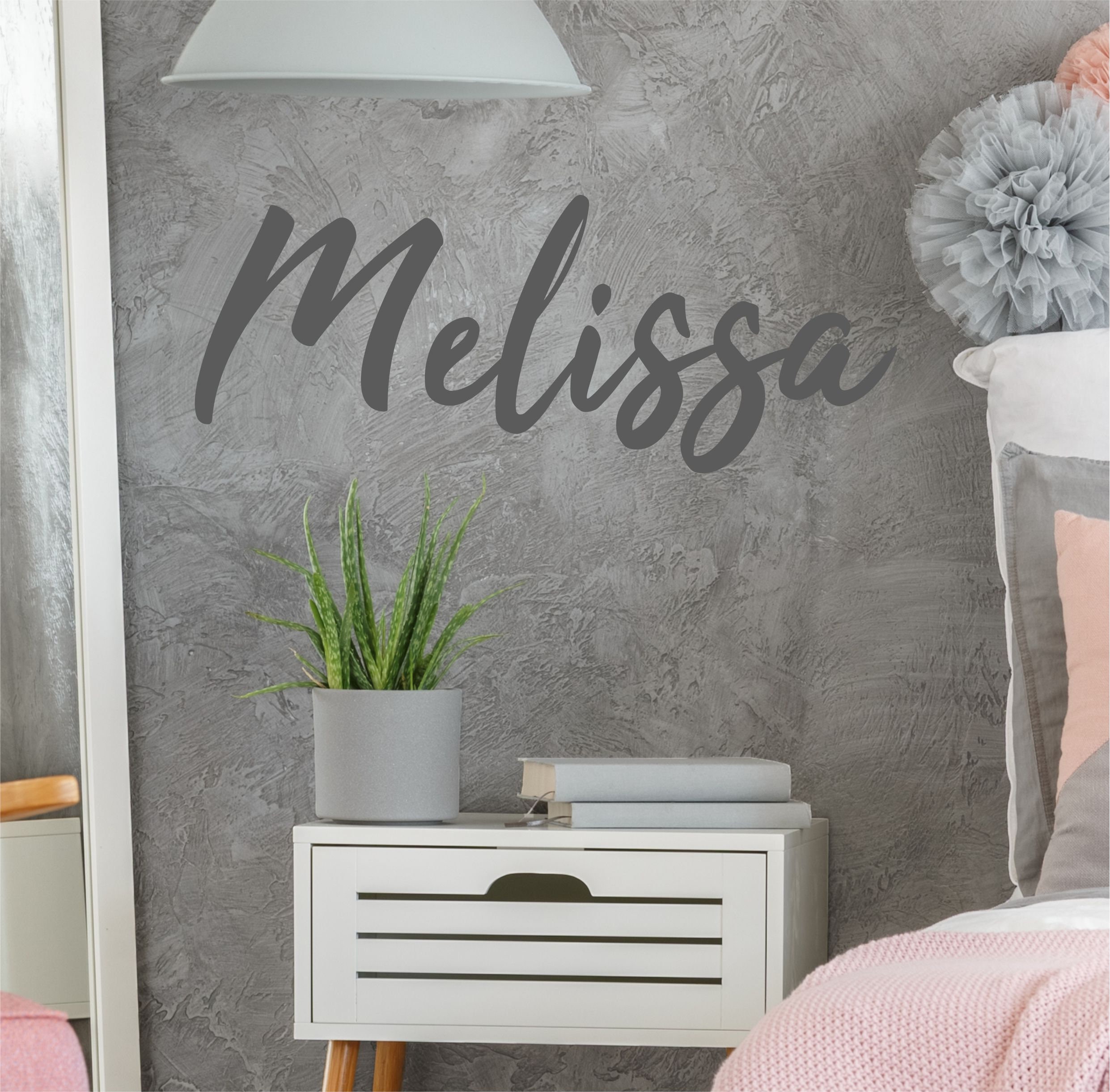 Personalised Wall Sticker Decal, Script Bespoke Name Text, Kids Bedroom ...