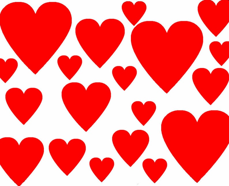 Simple Heart 25mm Vinyl Stickers Hearts Decals Self Adhesive Peel and Stick