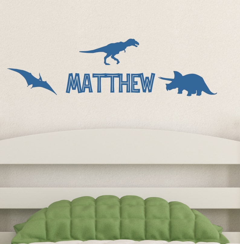 Personalised Dinosaur Name Wall Sticker Decal Bespoke Adhesive Etsy