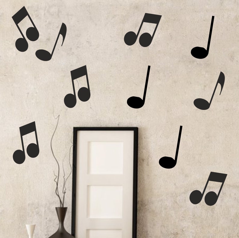 20 notas musicales pared pegatinas arte vinilo da Etsy