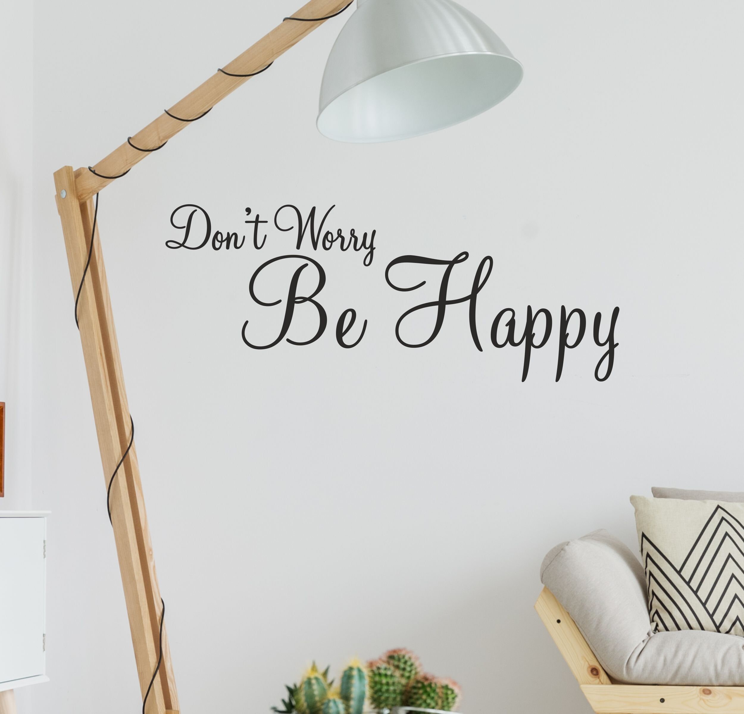 Don't Worry Be Happy Wall Sticker Quote Decal Adhesive - Etsy