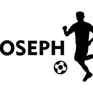 Personalised Name Football Soccer Wall Sticker Kids Bedroom Custom Vinyl Art Boys Decal Bespoke Sport