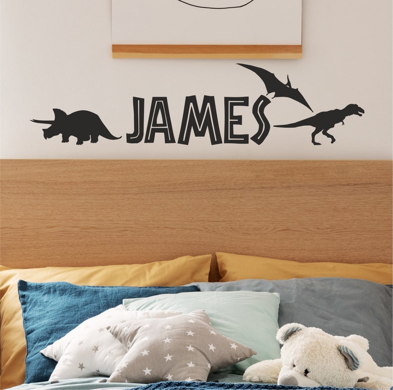 Personalised Dinosaur Name Wall Sticker Decal Bespoke Adhesive Etsy