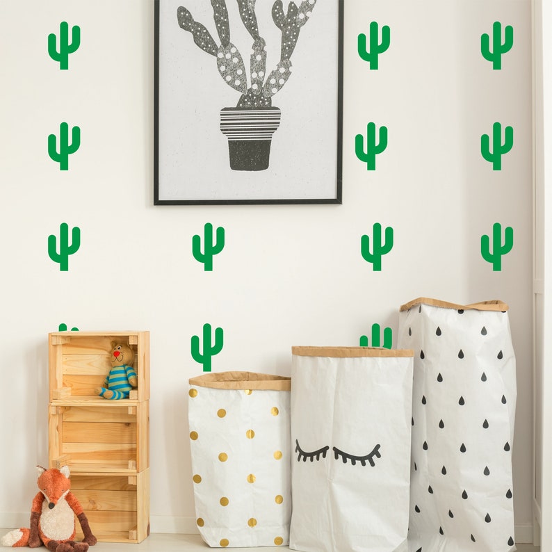 Cactus Cacti Wall Stickers Decals Vinyl Adhesive Tiles Kids Etsy