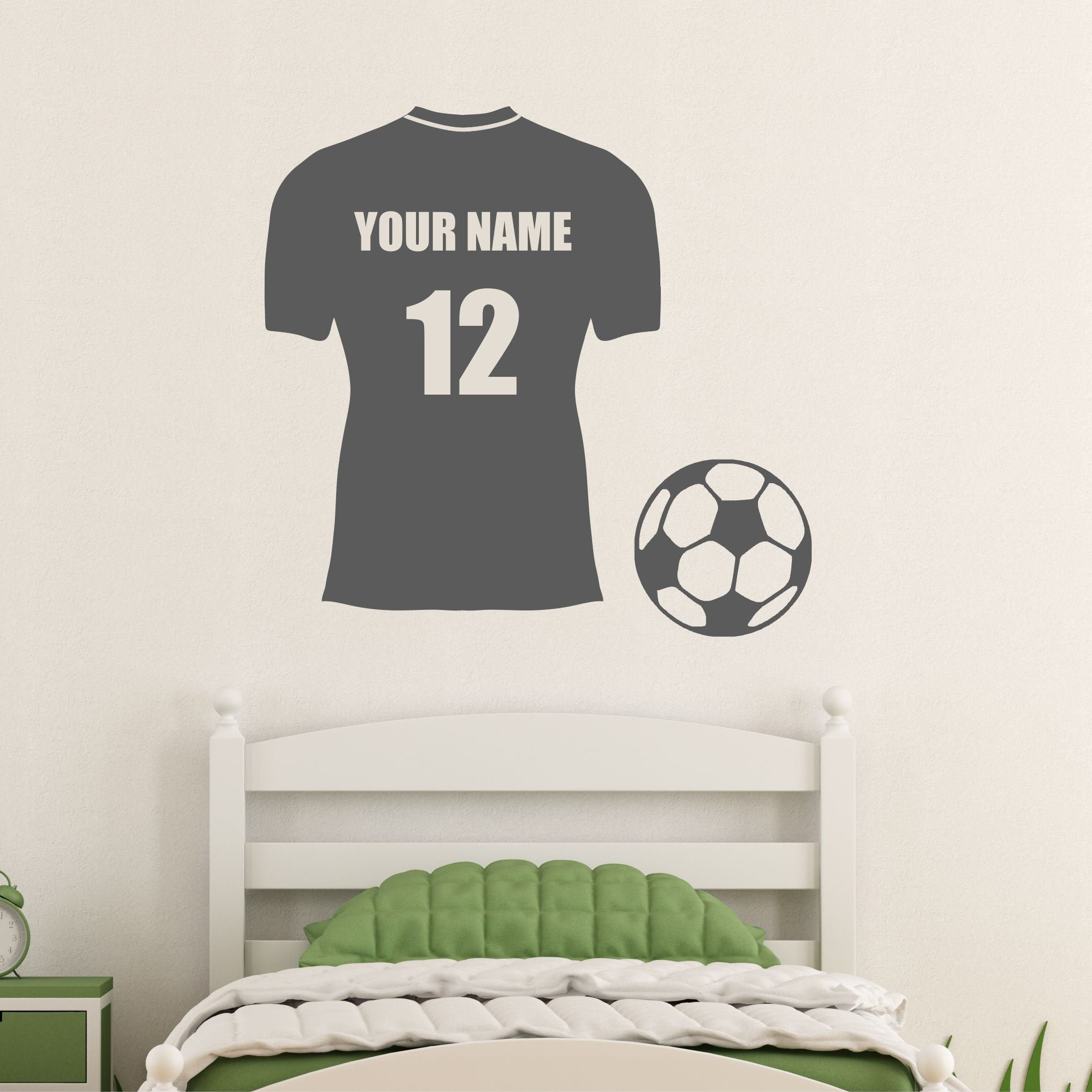 Personalised Football Soccer Shirt Wall Sticker Decal Bespoke Etsy