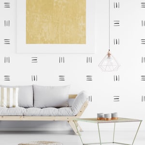 Line Wall Decal Stickers - Boho Style Elegant Home Decor for Living Room, Nursery & Bedroom, Removable, Easy to Apply