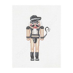 Leather Daddy Nut Cracker - Hand-painted needlepoint canvas