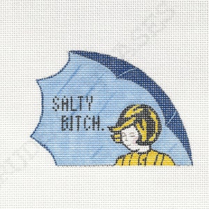 Salty B!tch - Hand painted parody needlepoint canvas