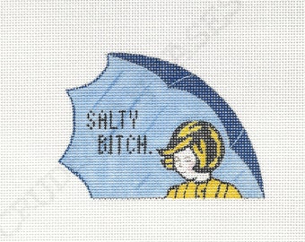 Salty B!tch - Hand painted parody needlepoint canvas