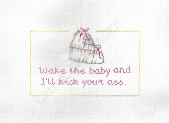 Reveille Le Bebe Et Je Te Botte Le Pied Au Corps Toile A Etsy