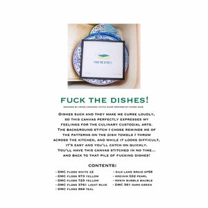 F*CK THE DISHES!  - Thread and Stitch Guide by Faison Anne