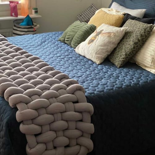 Bed Runner King Bedding Scarf Knot Throw Scarves Chunky Knit Etsy