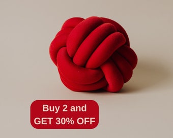 Red home decor Knot pillow ball Throw pillows