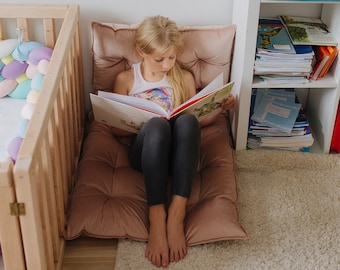 Kids floor pillow Girls room Toddler Nap bed Reading nook  Daybed cushion Low floor bed japanese