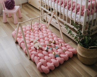 Play mat Braided rug for nursery Shower gift Large floor cushion for kids