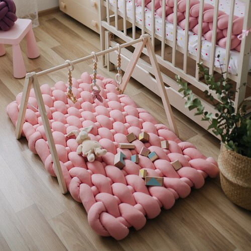 Baby Play Mat Round Nursery Rug Ruffled Baby Activity Mat Etsy