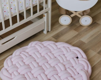 Toddler play mat Floor knot cushion  Nursery floor rug  Montessori furniture Round rug Floor seating