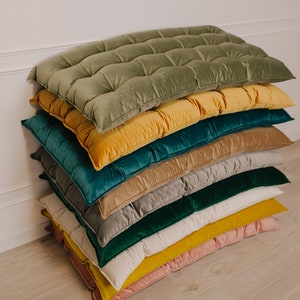 French futon Velvet floor cushion Window seat cushion Custom floor pillow