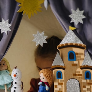 Christmas gift for kids Doorway Puppet theatre  Pretend  Playhouse Hanging stage Hallway birthday gift  Puppet show curtain canvas Imagine