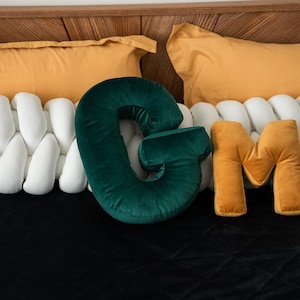Initial pillow Letter pillow cushion Velvet decorative pillow Monogram pillow