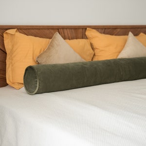 Custom Velvet Bolster Pillow with Piping: Luxury Bedding Decor