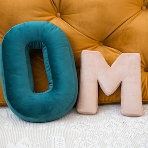 Letter pillow Room decor Velvet pillow Fabric letters Letter shaped cream stuffed baby room decor